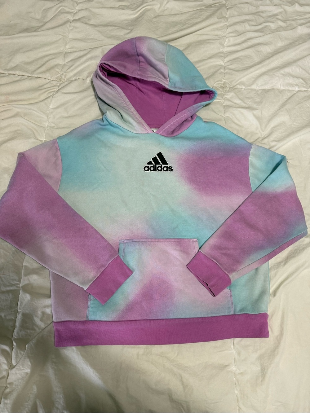 adidas Kids Tie-Dye Pastel Hoodie - Purple & Blue